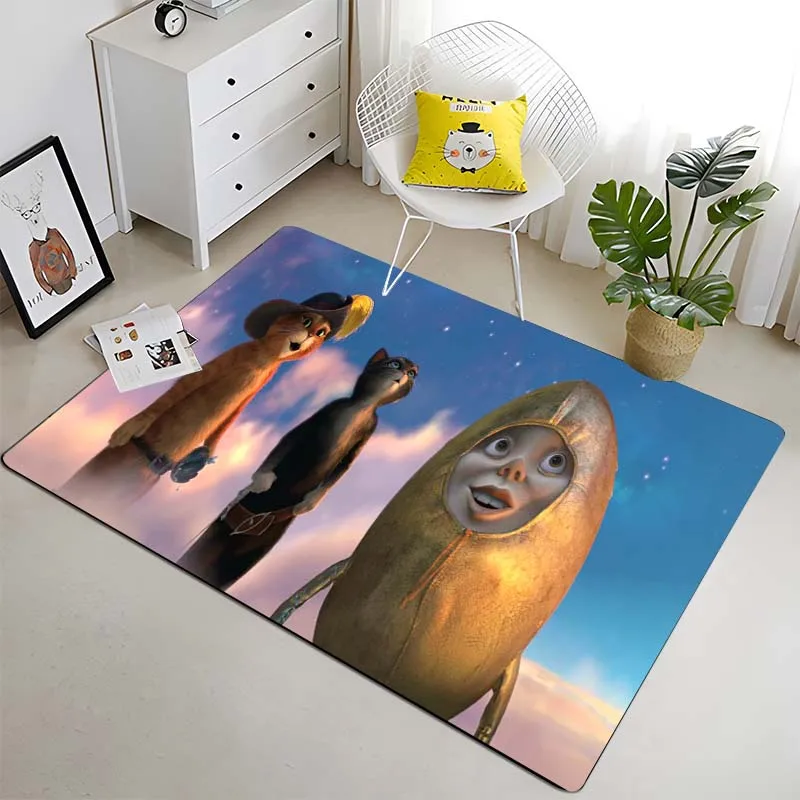 Wild West Puss In Boots Carpet Cute Cat Cartoon Carpet Living Room Children s Bedroom Large 1 - Puss In Boots Plush