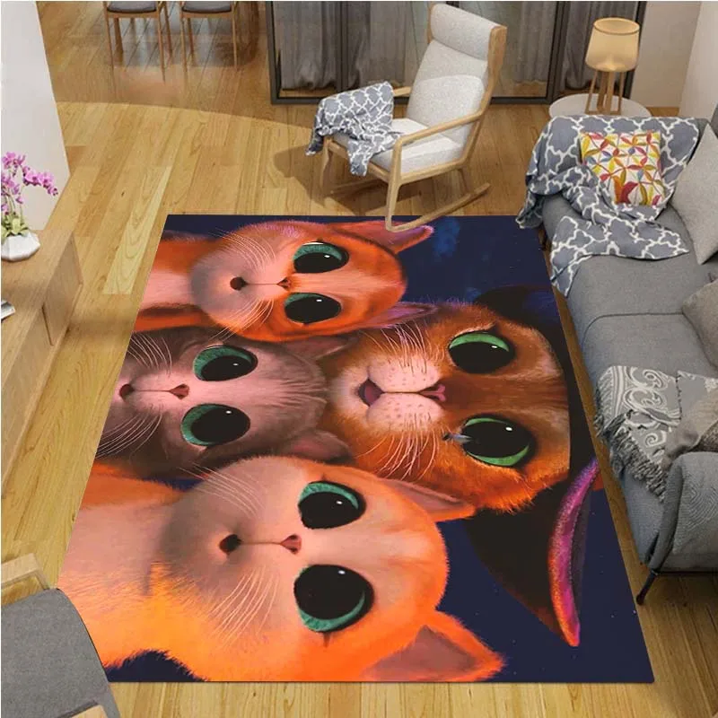Wild West Puss In Boots Carpet Cute Cat Cartoon Carpet Living Room Children s Bedroom Large - Puss In Boots Plush